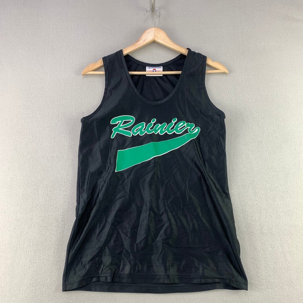 Vintage Rainier Basketball Jersey Mens Small Black Dazzle Shimmer USA Made No.20